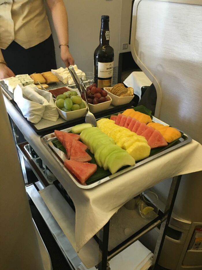 cathay pacific business class cheese fruit cart 700x933