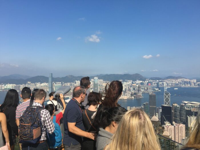 victoria peak observation deck crowds 700x525