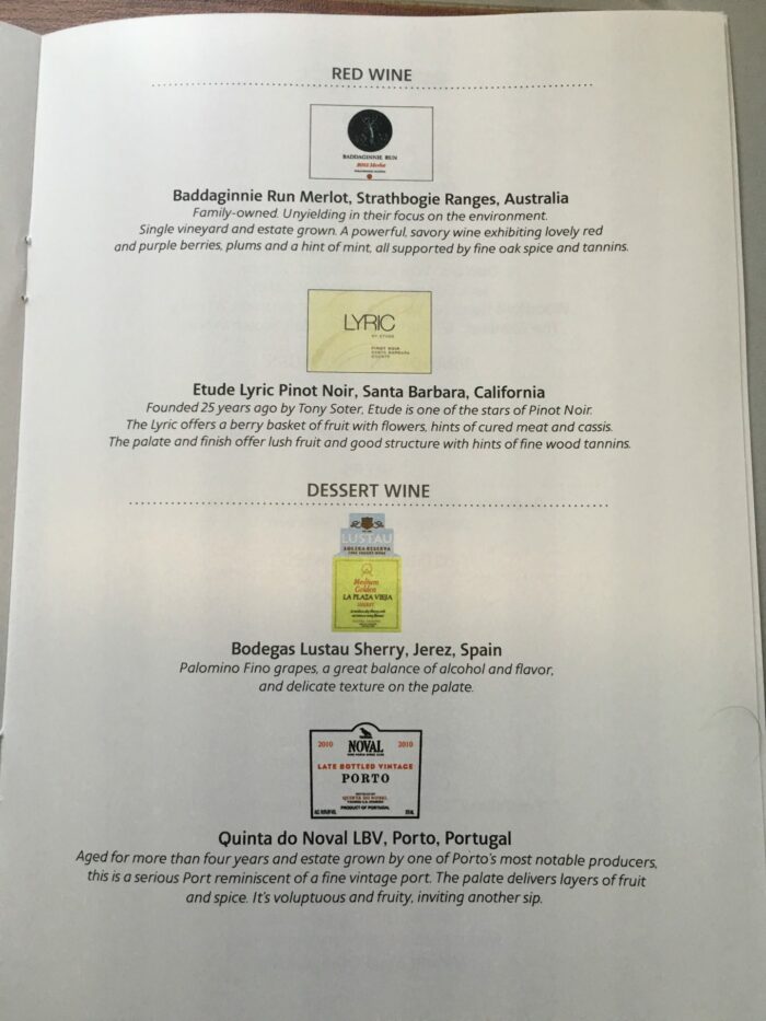 american airlines business class boeing 777 300er los angeles lax to london heathrow lhr red wine menu 700x933