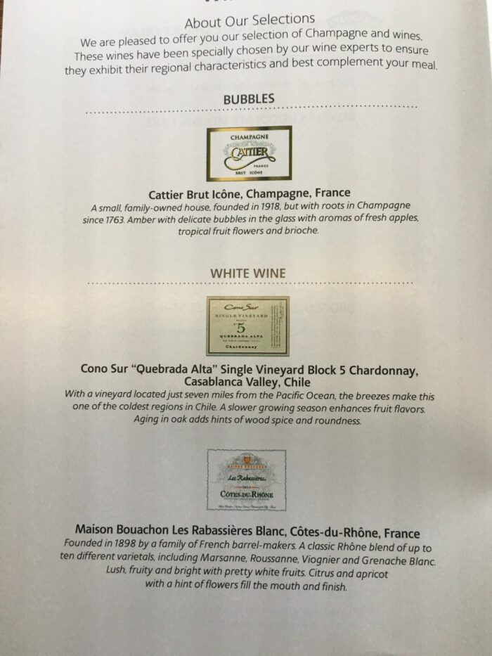 american airlines business class boeing 777 300er los angeles lax to london heathrow lhr white wine menu 700x933