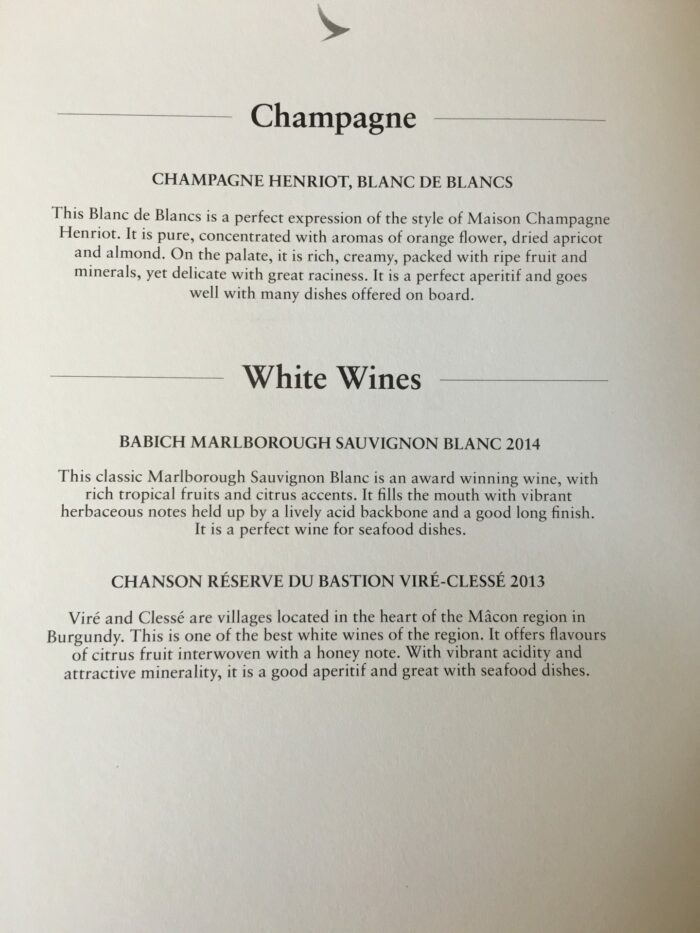 cathay pacific business class airbus a330 300 hong kong to osaka via taipei champagne white wine list 700x933