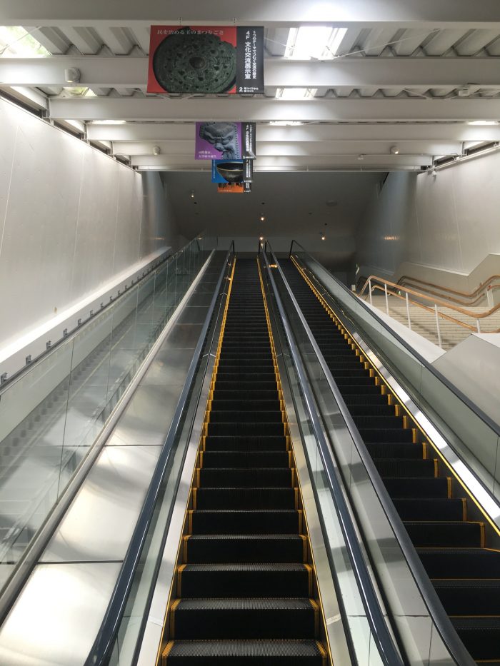 kyushu national museum side entrance escalator 700x933