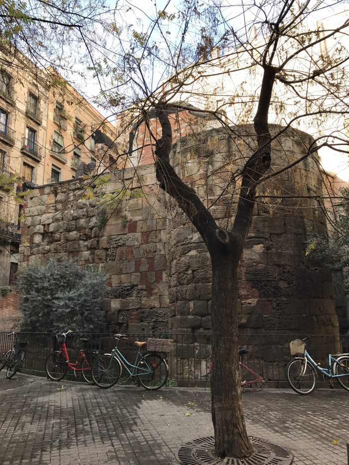 roman city wall gothic quarter barcelona 700x933