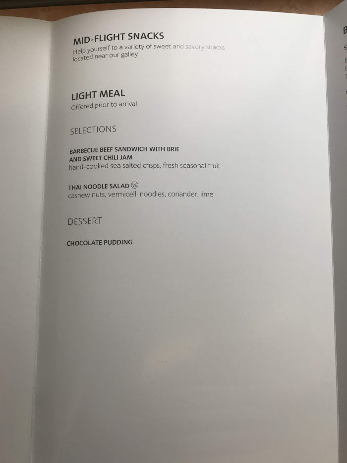 american airlines business class airbus a330 london heathrow lhr to philadelphia phl snack menu 700x933