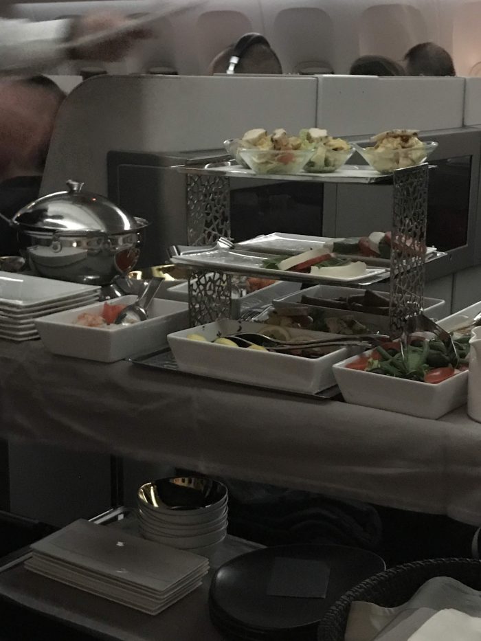turkish airlines business class boeing 777 300er san francisco sfo istanbul ist appetizer trolley 700x933
