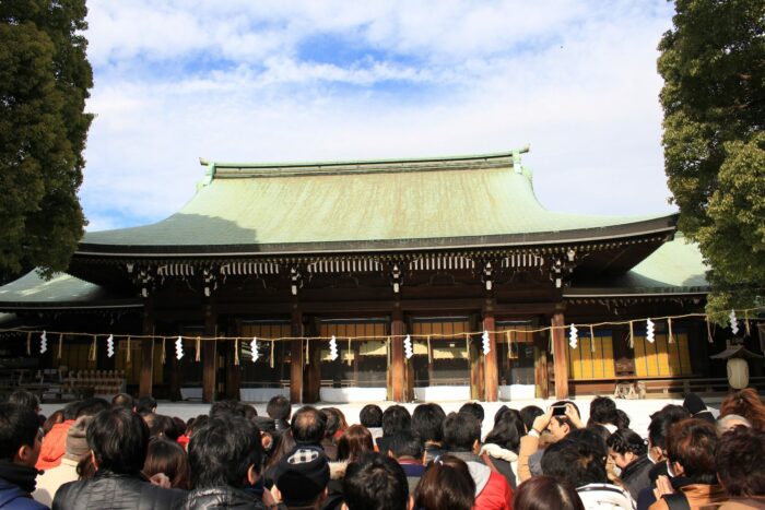 A New Year Hatsumode Visit to Meiji Jingu Shrine in Tokyo, Japan