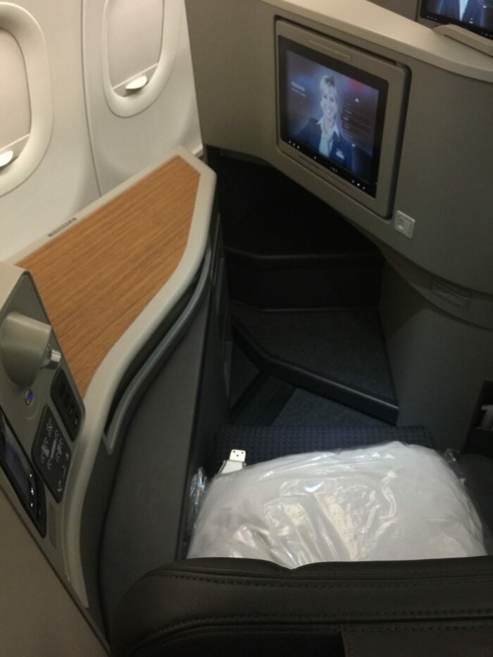 american first class seat sfo jfk 700x933 - American Airlines First Class Airbus A321T San Francisco SFO to New York JFK review
