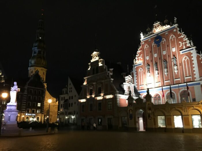 riga at night 700x525 - Exploring the Old Town in Riga, Latvia