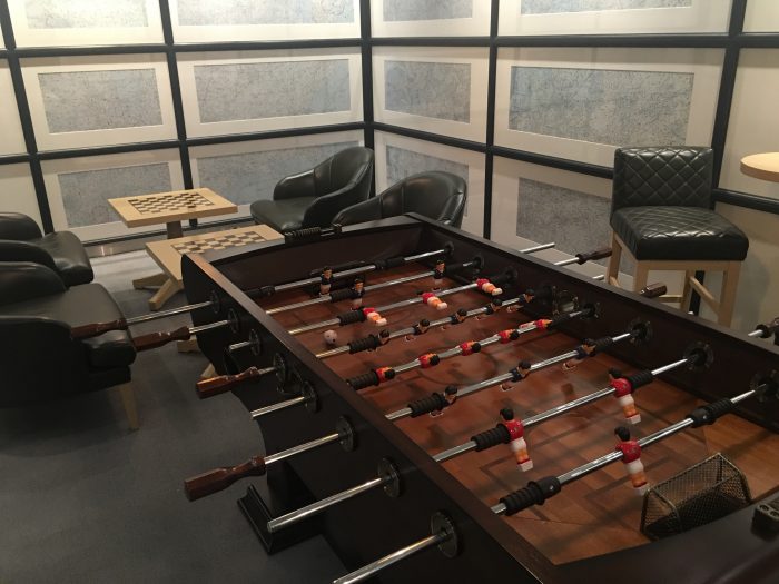 jal first class lounge tokyo haneda game room foosball chess 700x525 - Japan Airlines JAL First Class Lounge Tokyo Haneda HND review