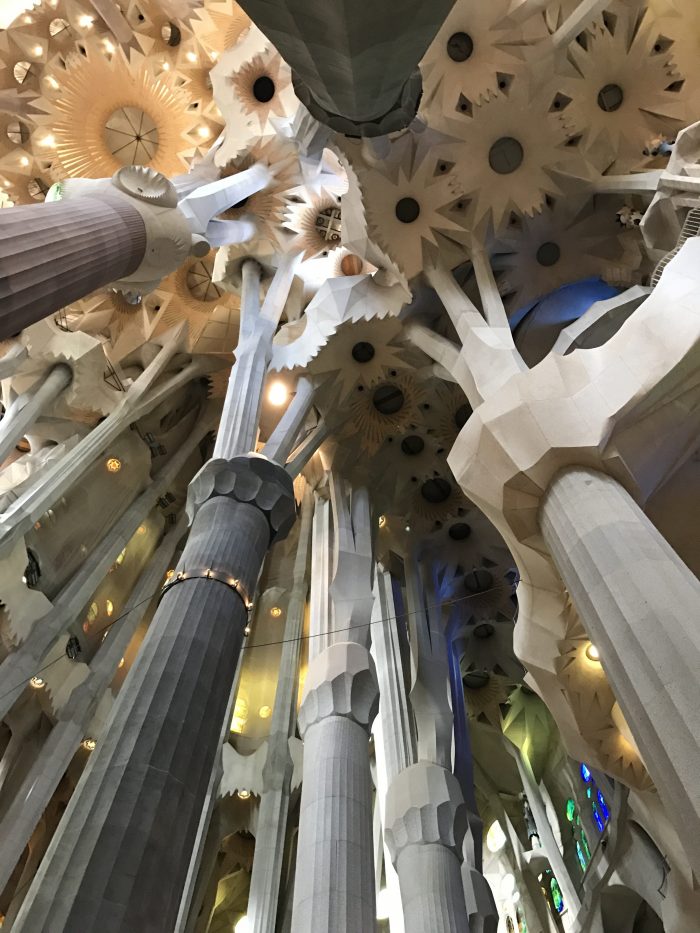 sagrada familia columns 700x933 - A visit to the Sagrada Familia in Barcelona, Spain