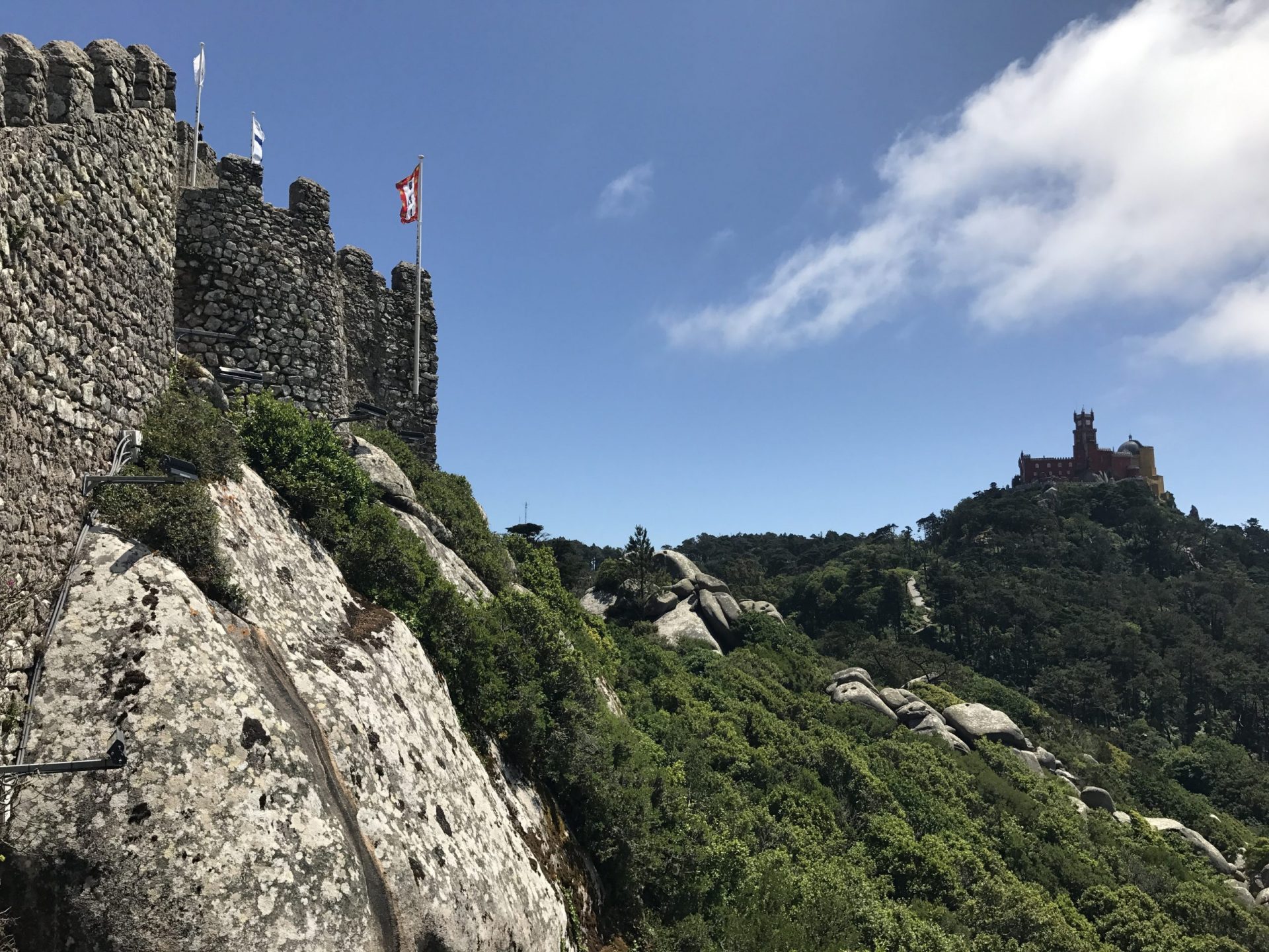 day trip to sintra castle of the moors rocks scaled - Day Trip From Lisbon to Sintra, Portugal - Castle of the Moors & Pena National Palace