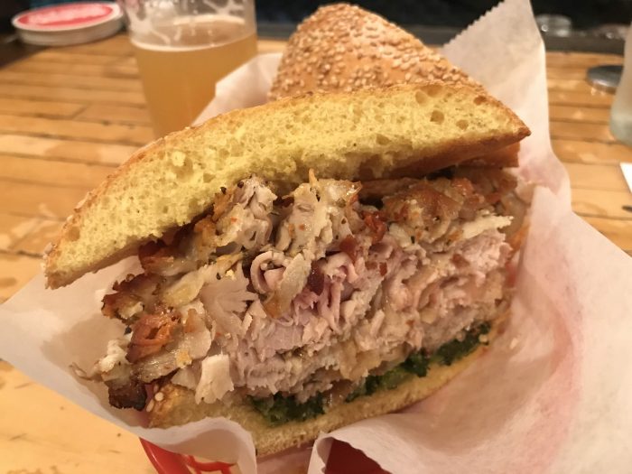mekelburgs porchetta sandwich craft beer clinton hill brooklyn 700x525 - 2 Great Places for Craft Beer in Clinton Hill, Brooklyn, New York