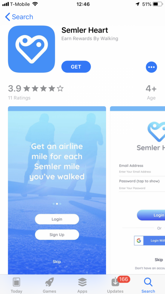 semler heart app download airline miles 563x1000 - Earn airline miles with the Semler Heart app - is it a good idea?