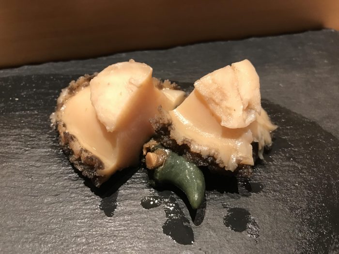 manten sushi marunouchi omakase abalone 700x525 - Eating Omakase at Manten Sushi Marunouchi in Tokyo, Japan