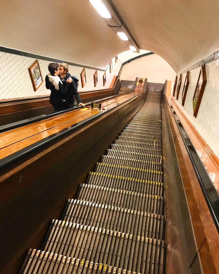 escalator st annas tunnel antwerp 700x875 - A visit to St. Anna's Tunnel in Antwerp, Belgium