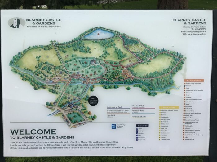 blarney castle map 700x525 - Blarney Castle - Kissing the Blarney Stone for the Gift of Gab, History, Gardens, & much more