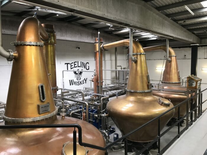 teeling whiskey distillery tour copper pot stills 700x525 - Teeling Distillery tour & tasting in Dublin, Ireland