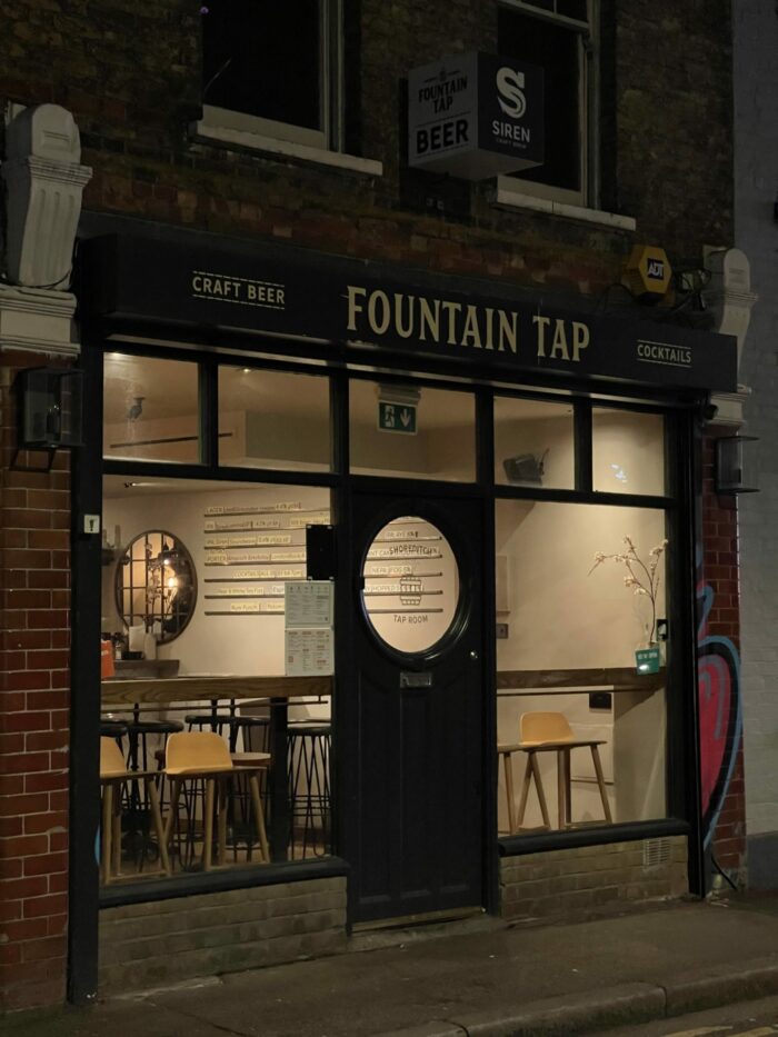 fountain tap shoreditch craft beer 700x933 - 23 Great Places for Craft Beer in Hackney - Shoreditch - Dalston - Hoxton - Clapton - Stoke Newington -  Hackney Wick - East London