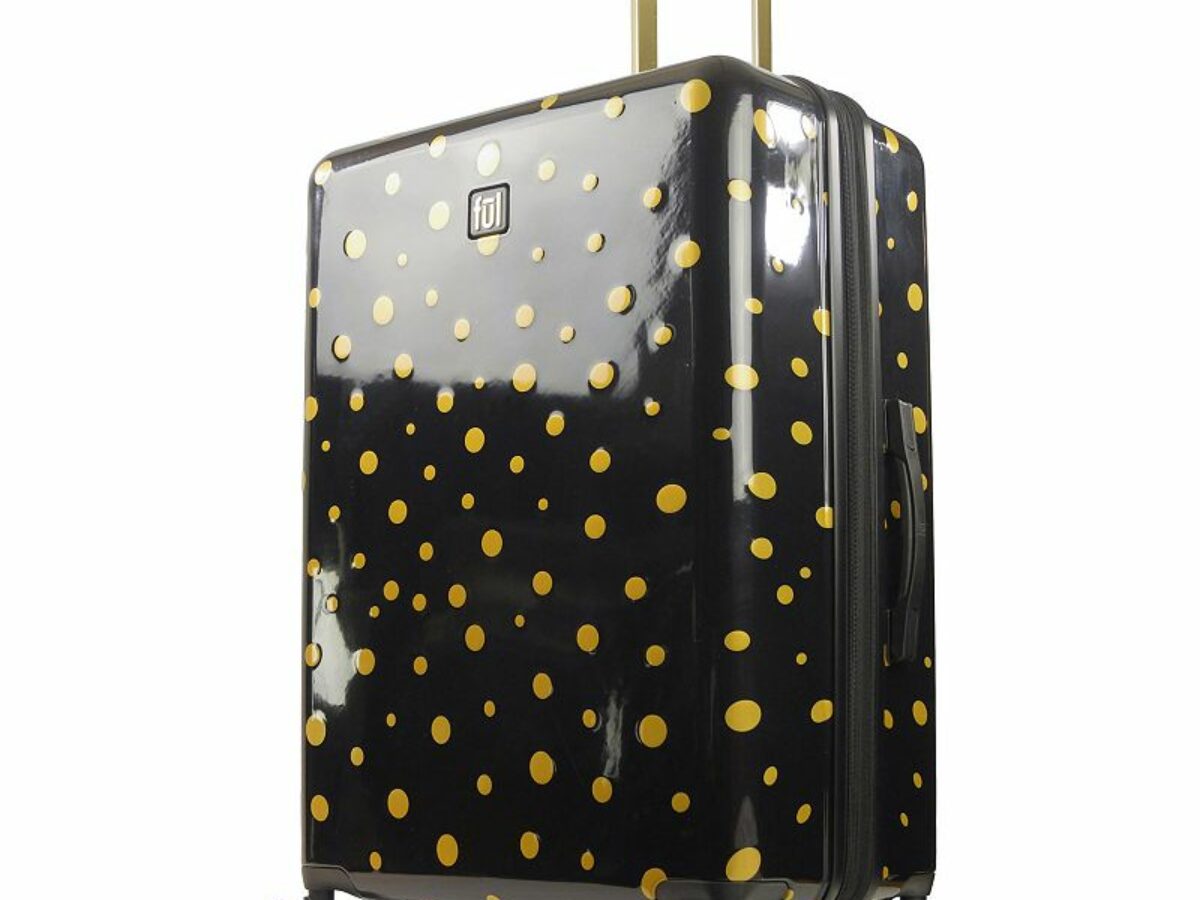 ful Impulse Mixed Dots Hardside Spinner Luggage, Black, 26 INCH