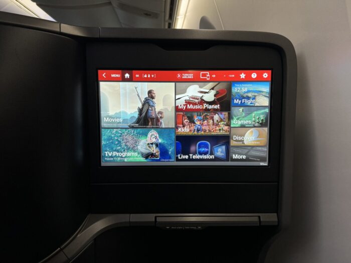 Turkish Airlines Business Class Boeing 787-9 Istanbul IST To San Francisco SFO review turkish airlines business class boeing 787 9 entertainment screen 700x525