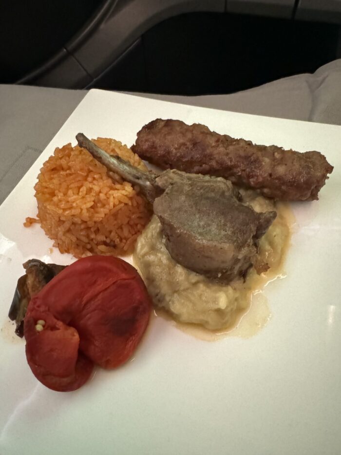 Turkish Airlines Business Class Boeing 787-9 Istanbul IST To San Francisco SFO review turkish airlines business class istanbul san francisco lunch main course 700x933