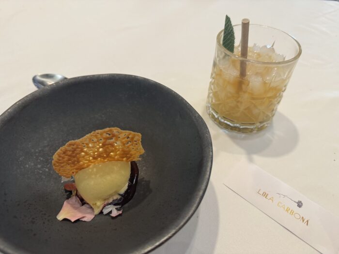 la carbona tasting menu dessert with cocktail 700x525
