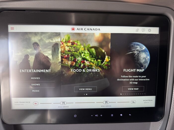 air canada business class sfo yul inflight entertainment 700x525