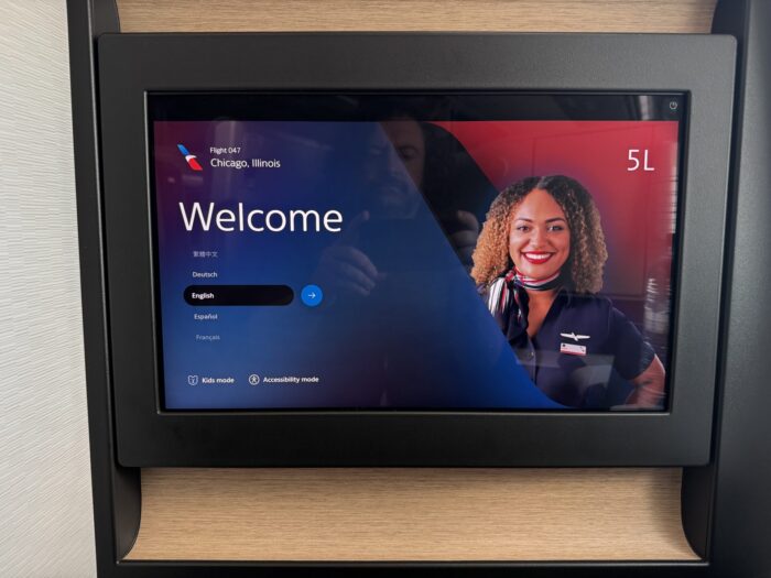 american airlines flagship suite inflight entertainment screen 700x525