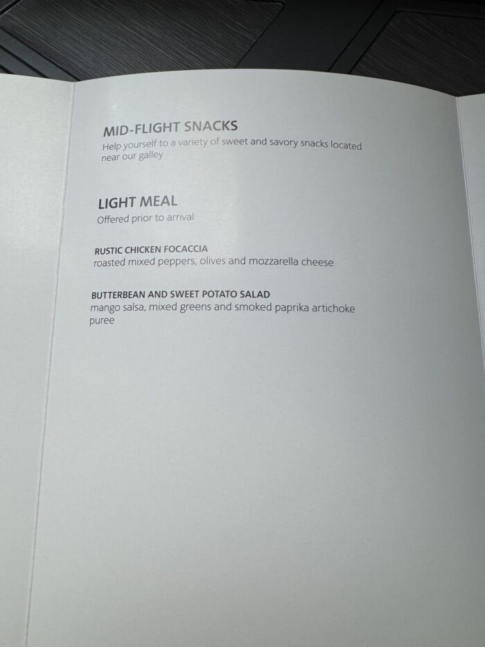 american airlines flagship suite snack menu 700x933