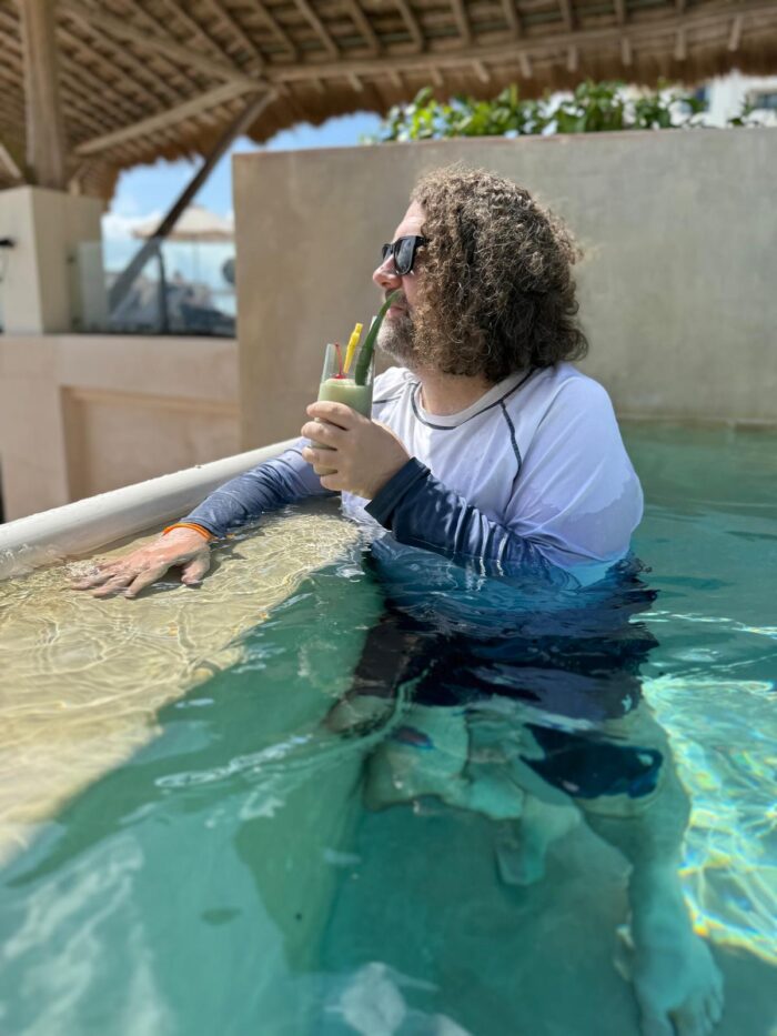What The Food And Drink Is Like At A Luxury All-Inclusive Resort In Cancun, Mexico me at the marriott cancun adults only pool 700x933