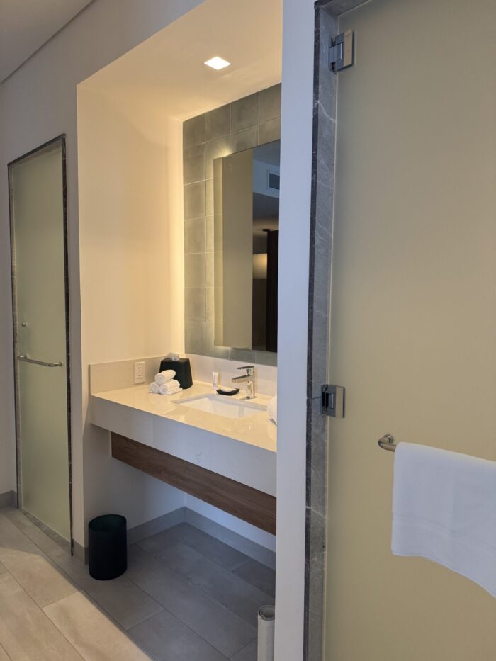 Hyatt Place Cancun Airport Review hyatt place cancun airport bathroom shower sink 700x933